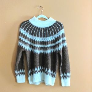 Vintage fair isle sweater in brown and cream soft